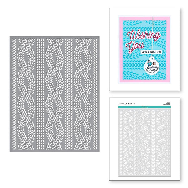 Spellbinders Stencil, Cable Knit - Tinsel Time