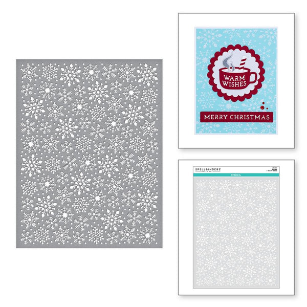Spellbinders Stencil, Blizzard - Warm Wishes Camper