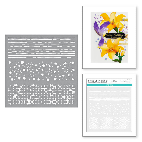 Spellbinders Stencil, Hummingbird Textures (STN-040)