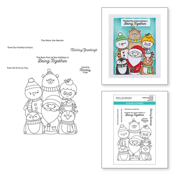 Spellbinders Clear Acrylic Stamps, Holiday Group Hug - Tinsel Time (STP-137)