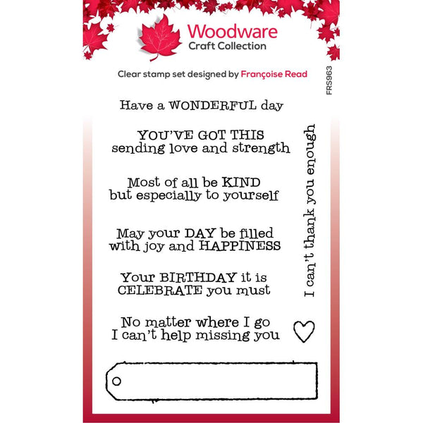 Creative Expressions, Woodware Clear Stamp 4"X6", Singles Long Tag Wishes