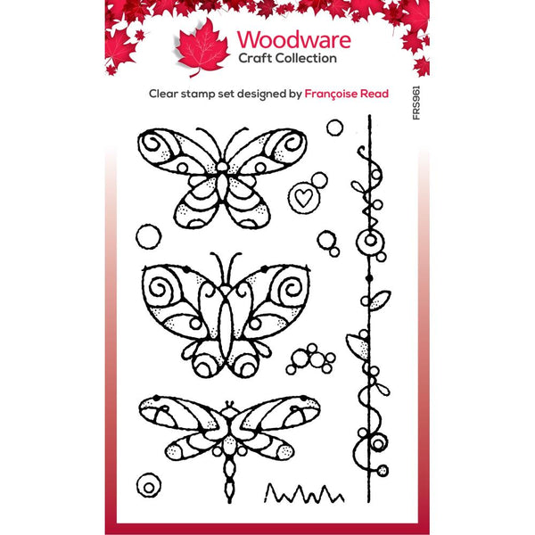Creative Expressions, Woodware Craft Collections, Clear Stamp 4"X6", Singles Wired Butterfly