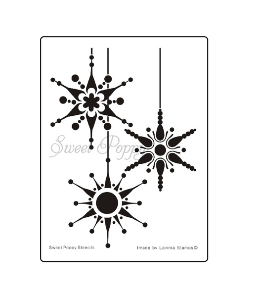 Sweet Poppy Stencil, Snowflake Trio Bauble, Stainless Steel