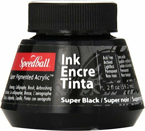 Speedball Super Pigmented Acrylic Ink, 2oz, Super Black