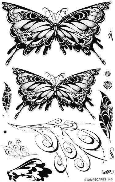 Stampscapes, Symmetry (Butterflies) Cling Stamps Sheet #3, - Scrapbooking Fairies