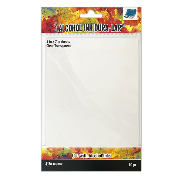 Tim Holtz Alcohol Ink Dura-Lar 5"X7" 10/Pkg, Clear Transparent