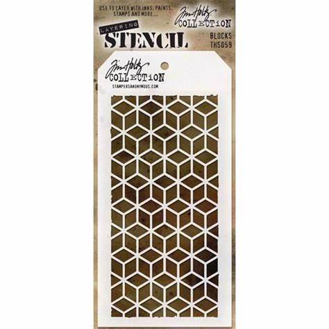 Tim Holtz Layered Stencil 4.125"X8.5", Blocks
