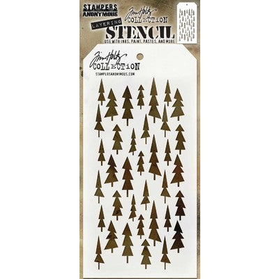 Tim Holtz Layered Stencil 4.125"X8.5", Tree Lot