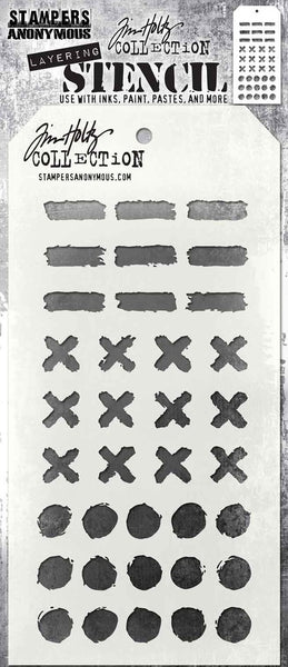 Stampers Anonymous, Tim Holtz Collection, Layered Stencil 4.125"X8.5", Markings