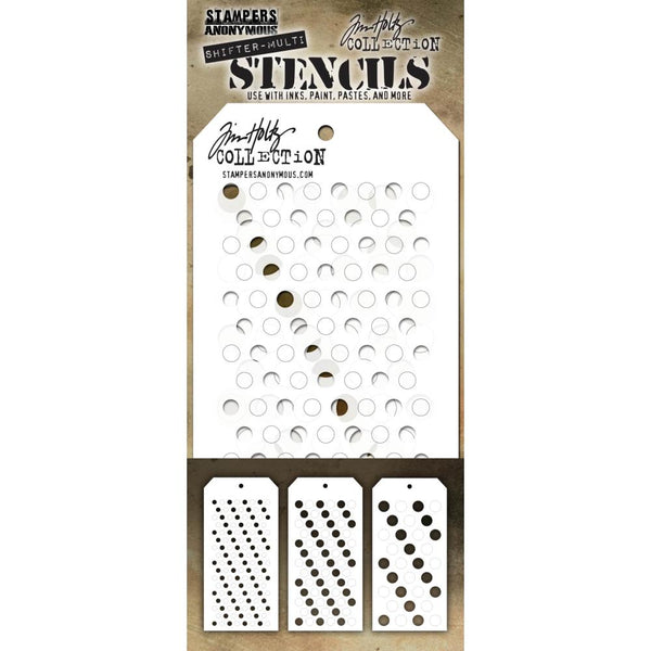 Tim Holtz Layered Stencil Set 3/Pkg, Shifter Multidots