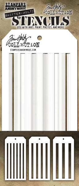Tim Holtz Layered Stencil Set 3/Pkg, Shifter Stripes