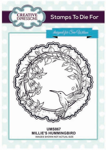 Creative Expressions, Millie's Hummingbird by Sue Wilson, Cling Mounted Stamp