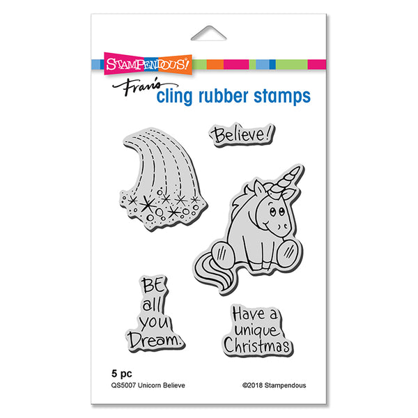 Stampendous, Cling Stamps & Dies Combo, Unicorn Believe