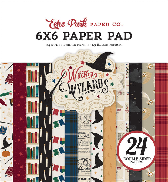 Echo Park Double-Sided Paper Pad 6"X6" 24/Pkg, Witches & Wizards, 12 Designs/2 Each