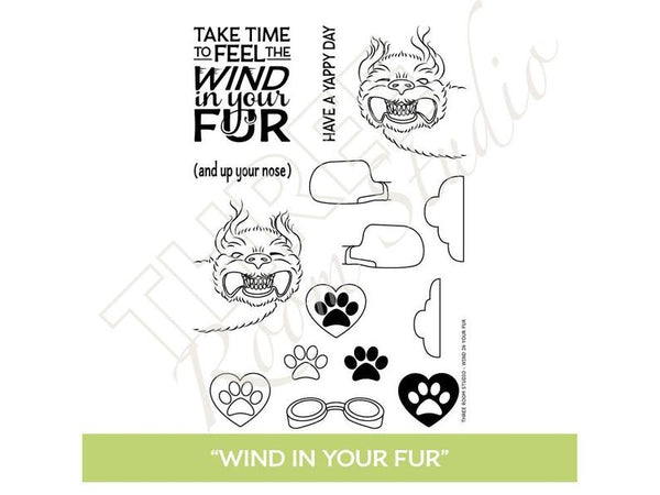 Three Room Studio, "Wind in Your Fur" Clear Stamp Set