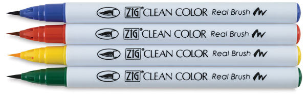 Kuretake - ZIG , Clean Color Real Brush Markers, 4/Pkg - Pure - Scrapbooking Fairies