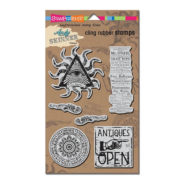 Stampendous, Curiosity, Cling Rubber Stamp Set by Andy Skinner