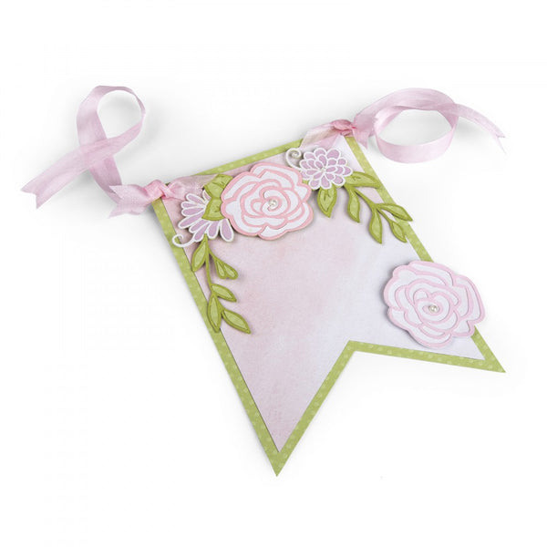 Sizzix - David Tutera, Thinlits Dies 9/Pkg , Floral Banner