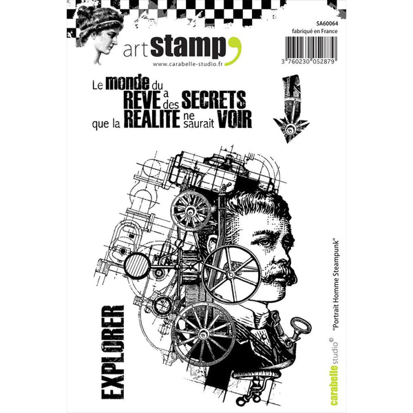Carabelle Studio Cling Stamp A6, Steampunk Man Portrait (Portrait Homme Steampunk)