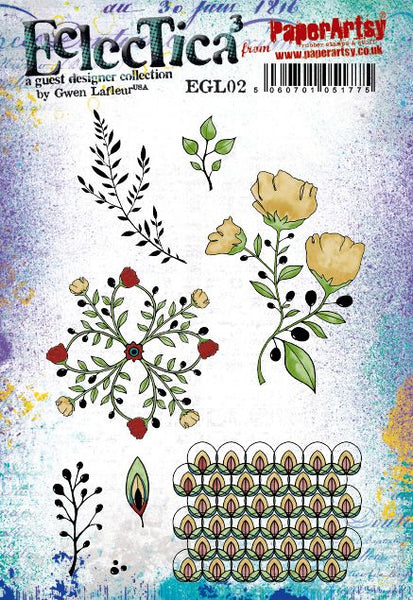 PaperArtsy, E³ Gwen Lafleur 02 Cling Stamps (A5 set, trimmed, on EZ)