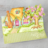Heartfelt Creations, Countryside Cottage Collection, Cling Rubber Stamps & Dies Set Combo, Cottage Tree 'scapes