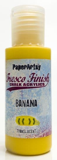 PaperArtsy, Fresco Finish Chalk Acrylics Paint - Banana (Translucent) {Tracy Scott}