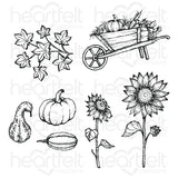 Heartfelt Creations, Countryside Cottage Collection, Cling Rubber Stamps & Dies Set Combo, Countryside Autumn 'scapes