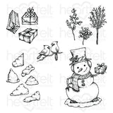 Heartfelt Creations, Countryside Cottage Collection, Cling Rubber Stamps & Dies Set Combo, Countryside Winter 'scapes
