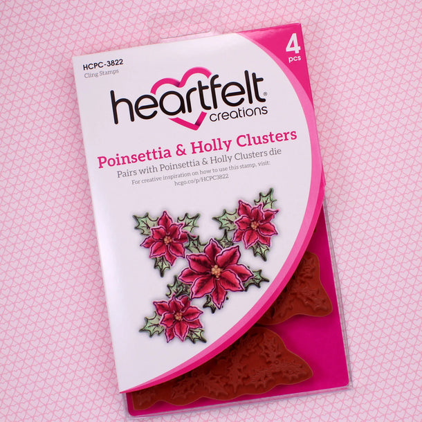 Heartfelt Creations - Poinsettia & Holly Clusters