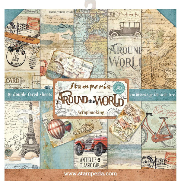 Stamperia Double-Sided Paper Pad 12"X12" 10/Pkg, Around The World, 10 Designs/1 Each