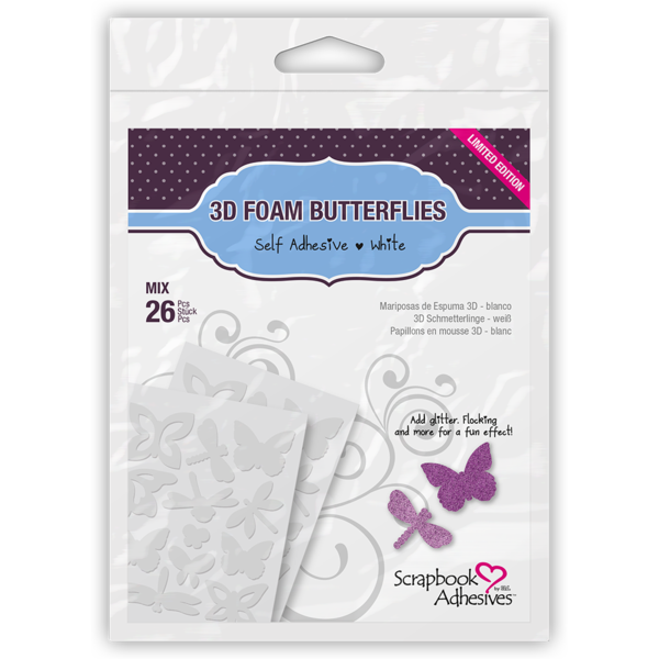 3L Adhesive, Scrapbook Adhesives, 3D Foam Butterflies (01222)