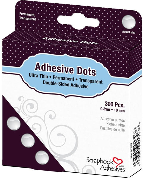 Scrapbook Adhesives, Double-Sided Adhesive, Medium - Ultra Thin, 300/Pkg, Permanent, Transparaent, 0.39"