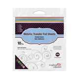 3L Adhesive, Scrapbook Adhesives, 6"x6" Metallic Transfer Foil Sheets, Pastel Colors (#01418-10)