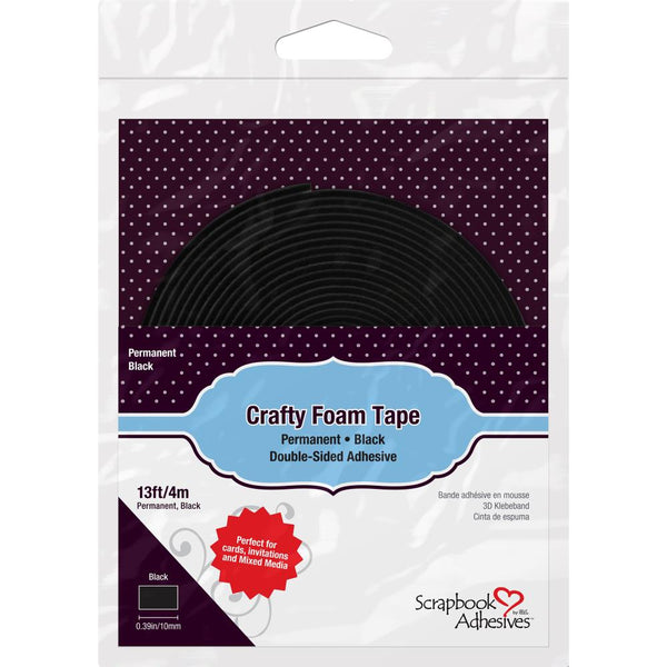 Scrapbook Adhesives Crafty Foam Tape Roll, Black, .375"X13' (01619)