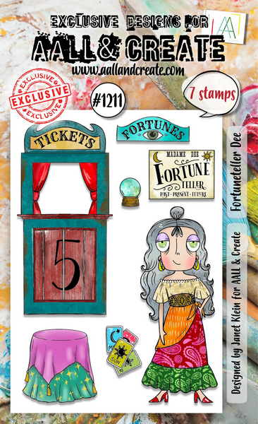 AALL & Create, #1211, A6 Clear Stamp by Janet Klein, Fortuneteller Dee