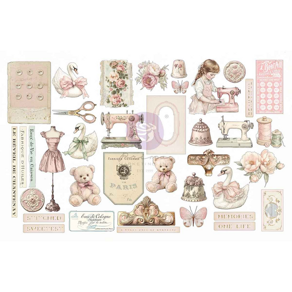 Prima Marketing, Ephemera, Buttons & Keepsakes by Frank Garcia, Stitched Clippings (982393)