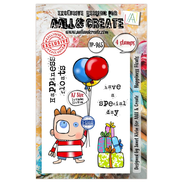 AALL & Create, #965, A7 Photopolymer Clear Stamp Set by Janet Klein, Happiness Floats