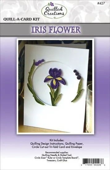 Quilled Creations, Quilling Kit, Quill-A-Card, Iris Flower (#427)