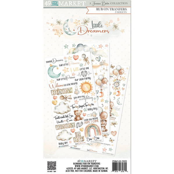 49 And Market Rub-On Transfer Set 6"X12", Little Dreamer (JLD-31805)