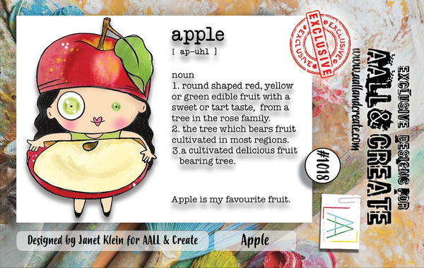 AALL & Create, #1018, Apple, A7 Photopolymer Clear Stamp Set by Janet Klein