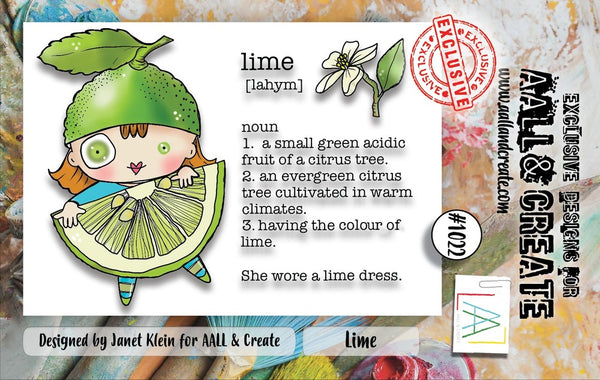 AALL & Create, #1022, Lime, A7 Photopolymer Clear Stamp Set by Janet Klein