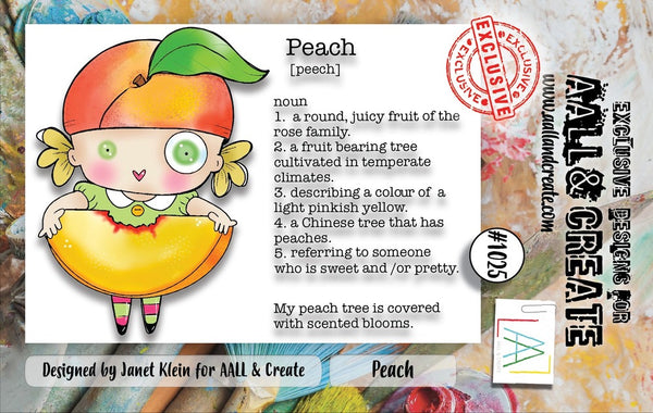 AALL & Create, #1025, Peach, A7 Photopolymer Clear Stamp Set by Janet Klein