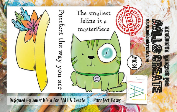 AALL & Create, #1034, Purrfect Paws, A7 Photopolymer Clear Stamp Set by Janet Klein