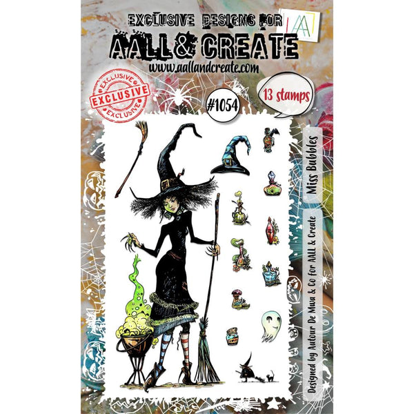 AALL & Create, #1054, Miss Bubbles, A6 Clear Stamps, Designed by Autour De Mwa