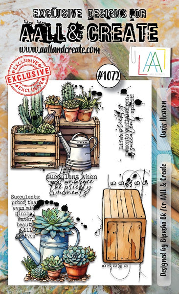 AALL And Create, #1072, A6 Photopolymer Clear Stamp Set by Bipasha Bk, Oasis Heaven