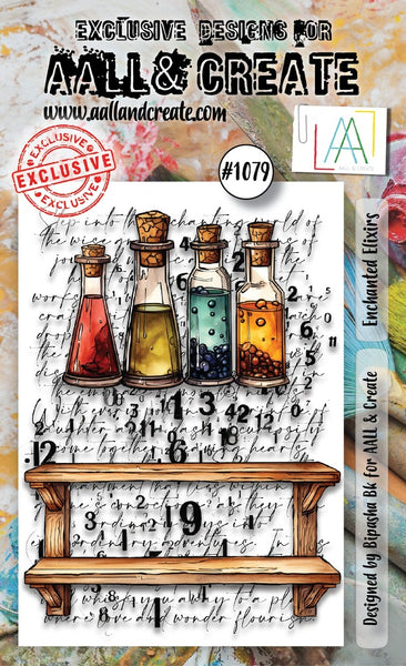 AALL And Create, #1079, A7 Photopolymer Clear Stamp Set by Bipasha Bk, Enchanted Elixirs
