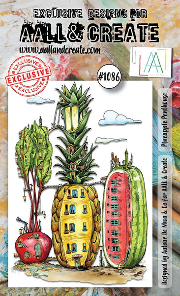 AALL And Create, #1086, A6 Photopolymer Clear Stamp Set by Autour De Mwa, Pineapple Penthouse