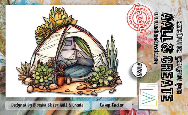 AALL & Create, #1089, Camp Cactus, A6 Photopolymer Clear Stamp Set by Bipasha Bk
