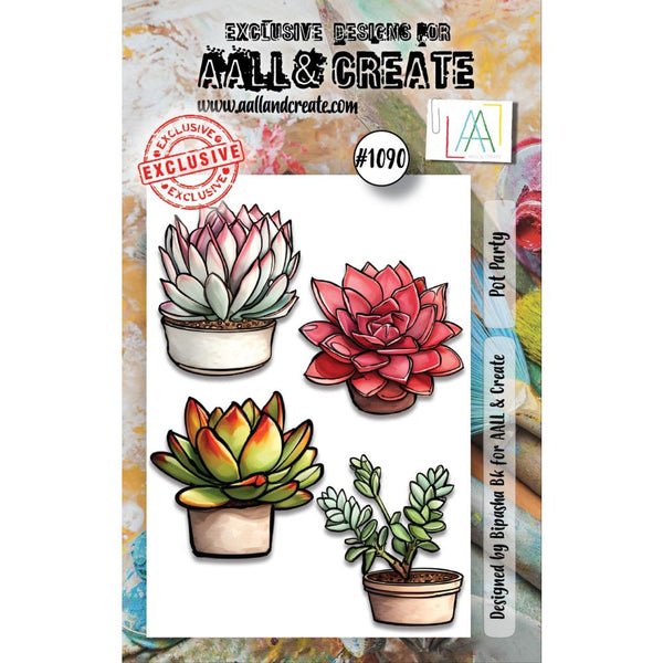 AALL And Create, #1090, Pot Party, A7 Photopolymer Clear Stamp Set