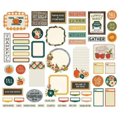 Simple Stories, Fall Farmhouse, Journal Bits & Pieces 57/Pkg (11121)